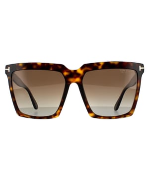 Die Tom Ford Sabrina 02 FT0764 52H dark havana brown Sonnenbrille ist ein sehr gewagter, quadratischer Stil mit kantigen Ecken fÃ¼r einen tollen, starken, modernen Look.