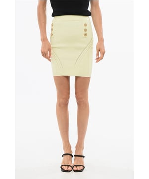 Otoño-Invierno, Amarillo, Elástico, Botones, Hecho en Italia, Estilo lápiz, Casual, P692603