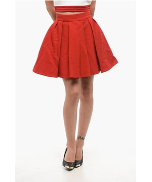Herbst-Winter, Rot, Reißverschluss, Plissee-Details, Ausgestelltes Kleid, Plissee-Details, FRENCH CHARM, P692632