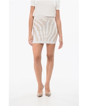 Otoño-Invierno, Dorado, Estampado, Elástico, Cierre de cremallera, Estilo lápiz, Hecho en Italia, Chic, P692650