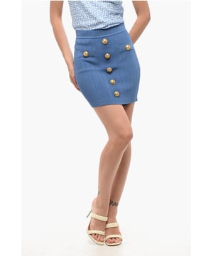 Otoño-Invierno, Azul, Aplicaciones, Cierre de cremallera, Estilo lápiz, Hecho en Italia, CHARM FRANCÉS, P692702