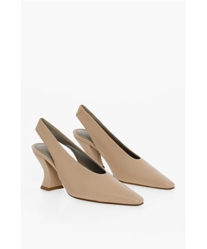 Herfst-Winter, Smalle neus, Leren zool, Bruin, Slingback, Gemaakt in Italië, Leer, VROUWENDAG, KERSTCADEAU, Feestelijke look, P542668, Hakhoogte: 8 cm