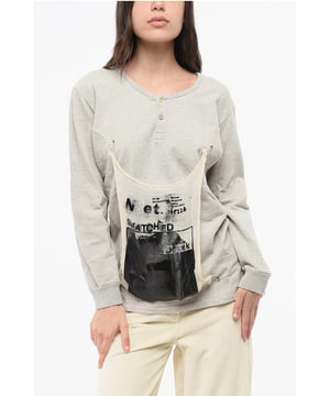 Frühling-Sommer, Grau, Applikationen, Logo, Lange Ärmel, Druck, Made in Italy, Knöpfe, P655731