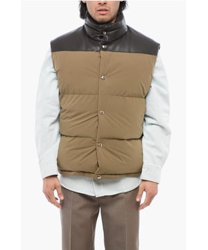 Herfst-Winter, Bruin, Knopen, 2 zakken, Mouwloos, Gewatteerde voering, Gemaakt in Italië, Sluiting aan de voorkant, Casual, P650844