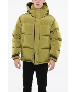 Otoño-Invierno, Verde, Cierre de cremallera, Botones, Cordón en la cintura, Capucha, 2 bolsillos, Manga larga, Forro acolchado, Cierre delantero, Cierre oculto, Casual, P694799