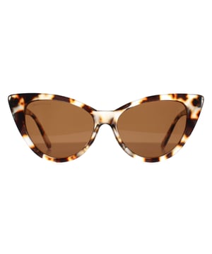 Montana Cat Eye Womens Mat Light Demi Brown Polarized MP71 zonnebril is een stijlvol cat eye montuur gemaakt van lichtgewicht acetaat. De slanke veren zijn voorzien van het Montana logo en creëren een fashion-forward look die bij elke outfit past, waardoor deze zonnebril een veelzijdig accessoire is voor zowel casual als formele gelegenheden.
