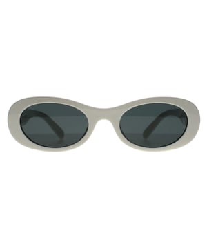 Die Miu Miu MU06ZS 1425S0 Sonnenbrille in WeiÃŸ-Elfenbein-Dunkelgrau hat einen anmutigen, abgerundeten Rahmen mit skulpturalen Details, die das zeitlose Design aufwerten und Retro-Charme mit zeitgenÃ¶ssischer Eleganz fÃ¼r einen selbstbewussten, modischen Look verbinden.