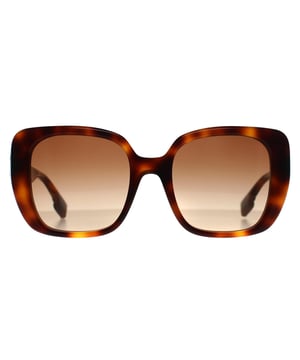 Burberry Square Womens Light Havana Brown Gradient BE4371  Sunglasses are a glamorous square design for anyone who wants to elevate their look. These sunglasses feature a bold frame with a thick acetate construction that adds durability and comfort. The Burberry logo is subtly incorporated on the temples, adding a touch of luxury to the design.