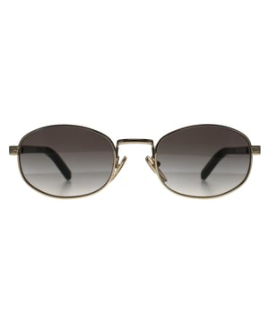 Prada Oval Womens Pale Gold Grey Gradient PRB53S  Sunglasses showcase a refined oval frame with a full-rim metal construction that delivers polished sophistication, merging sleek architectural lines with pradaâ€™s signature commitment to modern luxury.