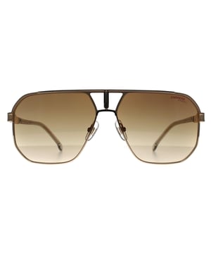 Carrera Aviator Unisex Gold Brown Gradient AntiReflex 1062/S  Sunglasses are a fusion of retro charm and contemporary finesse. These sunglasses redefine elegance with their distinct aviator frames that effortlessly capture attention. Crafted with meticulous detail and fine craftsmanship, the Carrera 1062/S exudes a timeless appeal, blending vintage aesthetics with a modern twist. Designed for both style and functionality, these sunglasses offer unparalleled comfort and durability, making them an ideal choice for daily wear. The high quality lenses provide exceptional UV protection while ensuring crystal-clear vision, allowing you to embrace the world with clarity and unparalleled style.