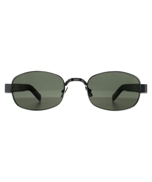Las gafas de sol Saint Laurent Oval Unisex Silver Havana Grey SL 706 ofrecen una montura elegante y contemporánea con líneas fuertes y angulosas, perfecta para añadir un toque moderno y chic a su vestuario a la vez que proporciona una excelente protección solar.