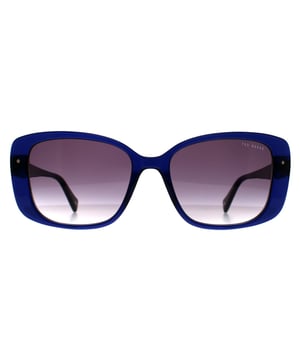 Las gafas de sol Ted Baker Square Womens Gloss Crystal Navy Grey Gradient TB1740 Penelope presentan una atrevida montura de acetato con forma de mariposa que combina durabilidad y comodidad. Incluyen un sutil detalle floral en el interior de las patillas, que añade un toque de elegancia a un diseño clásico y versátil adecuado para el día a día.