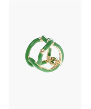 Piezas únicas, Otoño-Invierno, Verde, Hecho en Italia, Metal, Logotipo, P535591, Talla de muestra: 13 - Diámetro: 1,7 cm