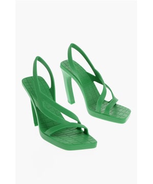 Suela de goma, Goma, Puntera cuadrada, Hecho en Italia, Sin cordones, DÍA DE LA MUJER, Tonos de primavera, Primavera-Verano, Verde, IMPRESCINDIBLES DE VERANO, P578316, TACÓN 11 CM
