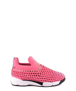 Marca: Pinko.
  Genero: Mujeres.
  Tipo: Zapatillas.
  Temporada: Primavera/Verano.
  Color: Rosa.
  Patron: Liso.
  Suela: Goma.
  Forro: Textil.
  Detalles: pedreria.
  Codigo del articulo: B_29842.
  Composicion: 100% Tela.