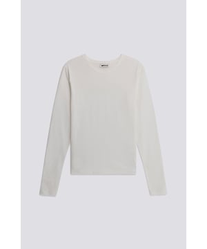 Langärmeliges Damen-T-Shirt mit schmaler Passform aus Stretch-Baumwolljersey. Der tonale Prägedruck am hinteren Halsausschnitt verleiht diesem unverzichtbaren Stück einen Hauch von Stil, perfekt für minimalistische und raffinierte Looks. Hauptmerkmale: Passform: Schmal Material: Stretch-Baumwolljersey Einzelheiten: Tonal geprägter Druck am hinteren Halsausschnitt