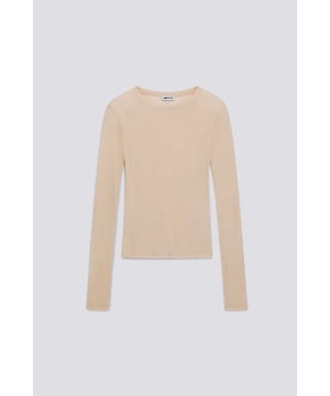 Textura suave, diseño minimalista: esta camiseta de cuello redondo en cálido punto de lana viscosa es un básico que no puede faltar en tu armario de invierno.  Características principales:  Jersey de lana viscosa Corte entallado Logotipo en la nuca