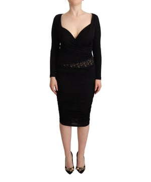 Brand: GF FERRE
  Condition: Brand new with tags
  Style: Sheath dress
  Sleeve length: Long sleeves
  Neckline: Sweetheart
  Color: Black
  Logo details
  Suitable for: Women
Material: Cotton