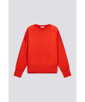 Damenpullover mit Rundhalsausschnitt, der sich durch eine übergroße Passform auszeichnet. Die essentielle Linie mit Rippbündchen an der Unterseite und an den Ärmeln macht das Kleidungsstück perfekt für einen bequemen und vielseitigen Alltagseinsatz.   Hauptmerkmale: Mischgarn aus Viskose und Kaschmir Übergroße Passform