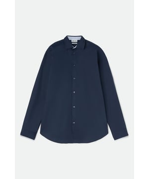 Un aspecto limpio y la atención a los detalles hacen de ella una de las piezas más versátiles del armario. La camisa de popelina elástica para hombre presenta un corte minimalista y detalles refinados, como el ribete interior en el cuello y los puños, que añaden un toque de estilo incluso a los looks más informales.   Características principales:  Popelín elástico Corte entallado Cierre con botones Ribete interior en cuello y puños Logotipo en el puño