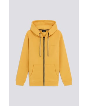La prenda favorita de los fans del estilo sporty chic. La sudadera con capucha y cremallera completa para hombre en suave algodón combina a la perfección con los icónicos vaqueros de 5 bolsillos para un estilo esencial y relajado.  Características principales:  Algodón cepillado poliéster Cierre de cremallera Corte recto Gran capucha Logotipo en relieve en la parte delantera