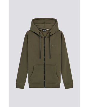 La prenda favorita de los fans del estilo sporty chic. La sudadera con capucha y cremallera completa para hombre en suave algodón combina a la perfección con los icónicos vaqueros de 5 bolsillos para un estilo esencial y relajado.  Características principales:  Algodón cepillado poliéster Cierre de cremallera Corte recto Gran capucha Logotipo en relieve en la parte delantera