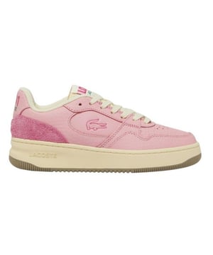 Obermaterial: Vollnarbenleder, Wildleder, Strukturiert. Marke: Lacoste. Futterstoff: Recyceltes Polyester. Einlegesohle: Polyester. Mittelsohle: Synthetischer Stoff. Laufsohle: EVA, Gummi, Strukturiert. Absatz mit Schutzmarke, Marken Schuhzunge, Atmungsaktiv. Absatz: Grob flach. niedrig geschnitten. Design: Logo, Perforiert. Zehenstil: Rund. Zum Schnüren.