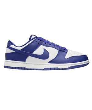 Experience timeless style and comfort with the Nike Dunk Low Retro Blue Trainers. Crafted from premium leather and durable rubber, these trainers offer lasting quality and support. Featuring a classic white and blue colorway, they showcase the iconic Nike Swoosh on both sides, along with the Nike logo on the tongue and heel for authentic branding. The secure lace fastening ensures a snug fit, making them perfect for everyday wear or adding a sporty edge to your outfit. Made in Indonesia, these trainers combine heritage design with modern comfort to elevate your footwear collection. 100% Leather