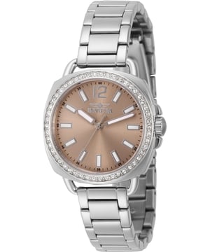 Das Invicta 46341 hat ein 32 millimeter Edelstahl gehäuse mit einem rosa Zifferblatt.
Dieses Modell wird von einem präzisen  Quarzuhrwerk angetrieben.
5 bar Wasserdichtigkeitszertifizierung.
Dieses Modell ist von der Invicta Wildflower Kollektion.

2 Jahre Garantie.