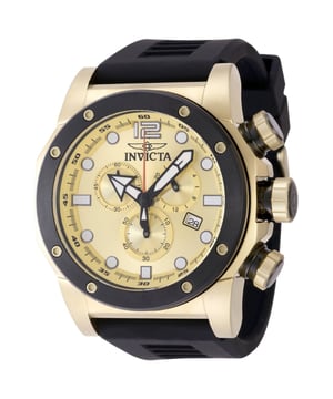 El Invicta 48980 tiene una caja de acero inoxidable de 52 millimetros con una esfera oro.
Esta modelo funciona con un movimiento de Cuarzo preciso.
Resistencia a la presión de aqua de 20 bares.
Este modelo es parte de la colección Invicta Sea Hunter.

2 años de garantía Invicta.