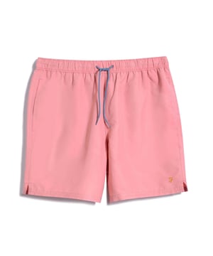 Mens Farah Colbert Swim Shorts in pink- Elastic waistband with an adjustable drawstring.- Two side pockets.- Back pocket.- Embroidered branding to the hem.- Mesh lining.- Regular fit.- 100% recycled polyester.  Machine washable.- Ref: F4SMB039690