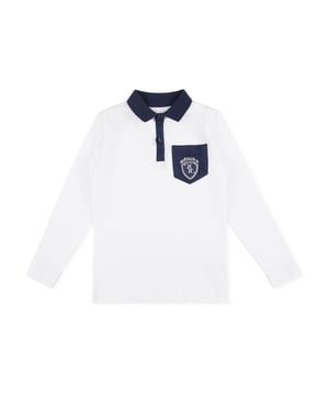 Billionaire mantiene su símbolo más significativo: el blasón. En este polo de jersey de algodón de manga larga se presenta en un parche bordado cosido en el bolsillo del pecho. Cuello, bolsillo del pecho y puños de cambray de algodón. Bordes con dobles pespuntes.