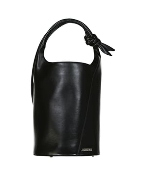 Composition: 100% calf leather  
Lining: Cotton  
Silver-tone hardware
One internal zip pocket
Silver-tone logo lettering
Knot detail tubular handle
Two adjustable shoulder straps
Hidden closure with snap buttons
Metal foot detail
Length 26,5 cm
Width 26.5 cm
Total height 59 cm
Height without handle 35 cm
Made in  Italy
Gender: WOMEN
Product code: 245BA368 3173 990
Barcode: 9990002769509
Code: BAG JQ 2 TH FW24 12208
 Measurments:  width: 265 mm length: 265 mm height: 350 mm strap length: 0 mm handle drop: 240 mm