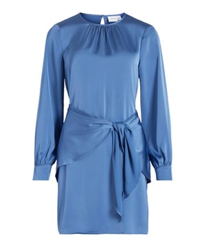 Light Blue Long Sleeve Dress with Hook Button Fastening
  Brand: Vila Clothes
  Gender: Women
  Type: Dresses
  Season: Spring/Summer
  Color: Light blue
  Pattern: Plain
  Fastening: Hook button
  Sleeves: Long
  Neckline: Round neck
  Details: Short
  Composition: 100% polyester
Material: 100% polyester