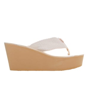 Bovenstuk: Textiel, Webbing. Binnenzool: Bekleed, EVA. Buitenzool: EVA. Lichtgewicht. Hoge wig. Ontwerp: Logo, eenvoudig. Teenstijl: Post. Sluiting: Slip-on.