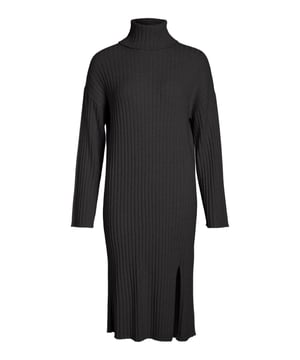 Our styles are designed with a trendy fitted look in mind following an international size standard. For the best fit we suggest choosing one size up from your usual. Be sure to check our sizing chart to find your perfect match!
  Brand: Vila Clothes
  Gender: Women
  Type: Dresses
  Season: Fall/Winter
  Color: Black
  Pattern: Plain
  Fastening: Slip on
  Sleeves: Long
  Neckline: Turtleneck
  Composition: 27% nylon 23% polyester 50% viscose
  Washing: Handwash
Material: 27% nylon - 23% polyester - 50% viscose
