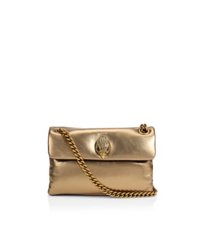 The KGL Mini Kew Bag is crafted from a smooth lambskin leather. The gold-coloured metal eagle head features crystals on the front flap. 14cm (H), 20cm (L), 6cm (D). Strap drop cross body: 120cm. Strap drop shoulder: 70cm.