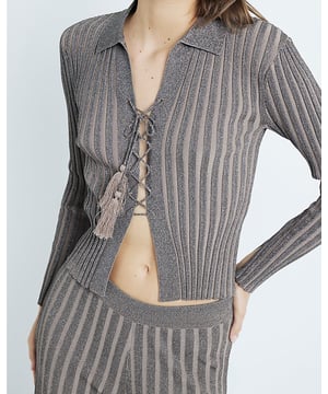 Collared, Tie fastening, Long sleeves, Tassel detail