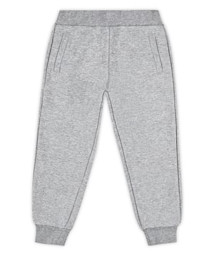 The brand's lettering is the defining feature of these cotton fleece sweatpants. It is printed all-over the right rear pocket. Two slit pockets on the front and one on the back. Ribbed waistband and bottom cuffs.