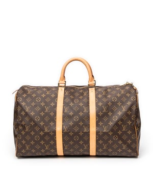 Louis Vuitton Taschen Keepall 5 Reisetasche und Braun Beschichtete Leinwand und Goldenes Messing hardware. Das Produkt ist auf in ausgezeichnetem Zustand (A).
  Abmessungen: 50x26x22 cm 
  Zubehör inklusive: None
  Äußere Hinweise: Leichte Wasserzeichen auf der Vachetta
  BrandCo Paris hat seltene Artikel und die besten Konditionen zu unglaublichen Preisen vorgestellt. Geduld lohnt sich! Kaufen Sie mit Vertrauen: Alle Artikel von BrandCo Paris sind von unserem Expertenteam ausgewählt und authentisch.
  Alle Artikel enthalten ein Echtheitszertifikat und wurden von BrandCo Paris übernommen.
  Tabelle zur Klassifizierung des Artikelzustands
  N (wie neu)
  AA (perfekter Zustand)
  A (ausgezeichneter Zustand)
  AB (sehr guter Zustand)
  B (gut/mittelmäßig)