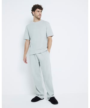 Set of 2, Waffle fabric, Top, Crew neckline, Short sleeves, Pyjamas Trousers, Elasticated waist, Side slip pockets