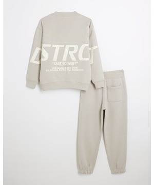 Set of 2, District print on sweatshirt, Sweatshirt, Crew neck, Long sleeves, Joggers, Elasticated drawstring waist