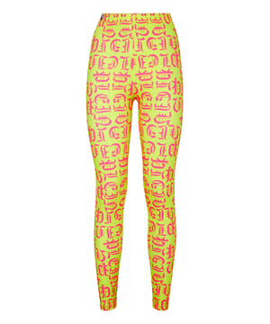 Leggings de lycra elástica con estampado de Plein Gótico. Cintura elástica. Pespunte doble.