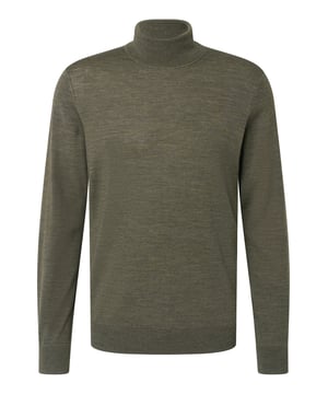 Blijf warm in stijl met de bugatti coltrui van 100% merinowol. Dit klassieke stuk biedt optimaal comfort met zijn col en comfortabele normale pasvorm. De hoogwaardige wol zorgt voor zachtheid, terwijl de geribde boorden de trui perfect afmaken. Een subtiele metalen badge op de zoom zorgt voor een elegante touch.