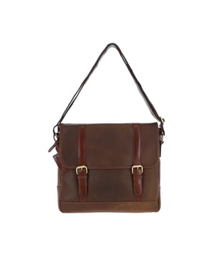 Barneys Originals Brown Leather Messenger Bag