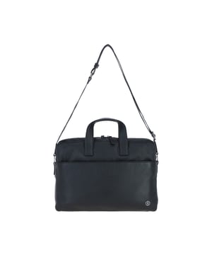 The Brampton Leather Laptop Bag combines style and functionality, crafted from 100% genuine leather for modern professionals. It features a padded laptop compartment, two external zip pockets, an external slip-in pocket, seven internal slip-in pockets, and an internal zip pocket for valuables. Equipped with a sturdy top handle and adjustable shoulder strap, this sleek and durable bag is perfect for commuting and business travel, gaining character with use. Dimensions: (L) 39.5 cm x (H) 30 cm x (W) 8.5 cm, with a strap length of 63.5 cm (longest) and 36 cm (shortest).