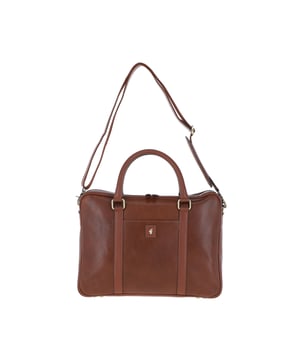 This Gabicci, genuine premium leather laptop messenger bag is sleek and sophisticated, with today’s professional in mind, fully lined with Gabicci’s signature paisley lining, beautifully crafted in a luxury, premium heavy grain leather with a smooth trim, a laptop work bag that is contemporary, fashionable, and organised for any occasion. Amazing travel bag for men. Thoughtfully designed, beautifully crafted, featuring a secure padded 15” laptop compartment, quick access front slip pocket, ideal for your smartphone, a well organised and roomy interior, great for carrying all your documents/paperwork, spacious internal zip pocket ideal for travel documents wallets and keys, this leather laptop bag keeps it all safely organised. Quick grip, smooth, short leather carry handles and a detachable and adjustable shoulder strap, for a more comfortable, secure, hands-free cross body commute.
A luxury Mens Laptop Messenger Bag promises unrelenting high quality, giving you a piece that will last for years. We have expertise and commitment to sourcing only the best leathers as a company. Since 1973, Gabicci has played a huge part in music and youth culture, proudly worn by many celebrities. The definitive Gabicci look combines Italian inspired styling with a nod to 50’s rock, brought to the UK by Gabicci founders after a brief vacation to the Italian seaside town of Gabicci Mare. Dimensions: (L) 40 cm x (W) 7 cm x (H) 30 cm.