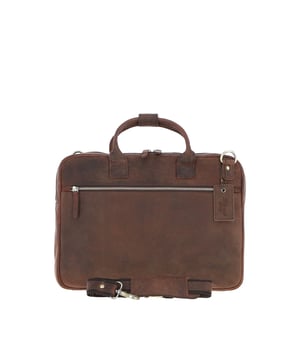 Elevate your professional style with this classic leather laptop bag, crafted with a clean, structured silhouette. Designed to balance elegance and function, it features 2 external zip pockets for quick-access items, a spacious main compartment for files and tech, and 4 internal pockets for smart organization—making it the perfect companion for work or business travel. With dimensions of (L) 38.5 cm x (W) 9.5 cm x (H) 29 cm, it also comes equipped with a detachable and adjustable shoulder strap for added versatility and comfort.