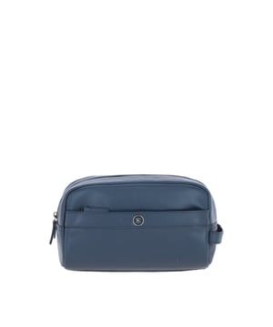 The Brampton Leather Washbag is a stylish and practical accessory crafted from 100% genuine leather, perfect for organising grooming essentials during travel or daily use. Featuring a spacious main compartment, an external zip pocket for secure storage, and four internal slip pockets, this wash bag combines functionality with elegance. Its water-resistant lining and compact, durable design make it ideal for effortless storage and transportation of toiletries. Dimensions: (L) 27 cm x (H) 16 cm x (W) 10 cm.
