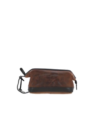 Ashwood's Country Life range presents a 100% genuine cow oily leather wash bag, perfect for work, commuting, and travel. Designed with fashion, style, practicality, and luxury in mind, it features one main zip compartment, an internal zip pocket, a canvas interior, and an easy-carry handle. Crafted from durable, eco-friendly leather that improves with age and wear, this bag adds a robust yet stylish finish to your essentials. Dimensions: (L) 27cm x (H) 13cm x (W) 14cm.